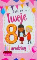 Opakowanie Karnet Urodziny 8 dziewczynka 2K - 080