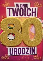 Opakowanie Karnet Urodziny 80 damskie