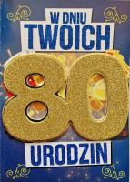 Opakowanie Karnet Urodziny 80 męskie