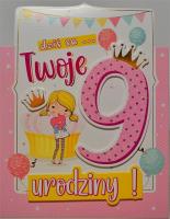 Opakowanie Karnet Urodziny 9