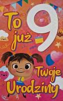 Opakowanie Karnet Urodziny 9 dziewczynka