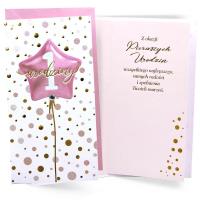 Okładka książki Karnet Urodziny Roczek balon różowy