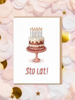 Opakowanie Karnet Urodziny - Tort sto lat