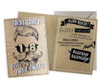 Opakowanie Karnet Urodziny vintage 18 Zacny Panie