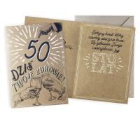 Opakowanie Karnet Urodziny vintage 50