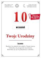 Opakowanie Karnet Urodziny wymienne cyfry