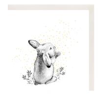 Karnet Złocony kwadrat CL3802_BL Królik. Wydawca: Clear Creations. SmakLiter.pl Opakowanie Karnet Złocony kwadrat CL3802_BL Królik