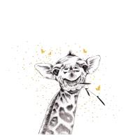 Opakowanie Karnet Złocony kwadrat CL3804_BL Żyrafa