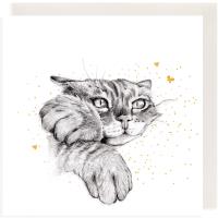 Opakowanie Karnet Złocony kwadrat CL3806_BL Kot