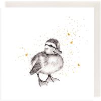 Karnet Złocony kwadrat CL3808_BL Kaczątko. Wydawca: Clear Creations. SmakLiter.pl Opakowanie Karnet Złocony kwadrat CL3808_BL Kaczątko