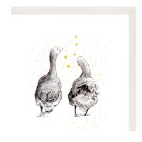 Opakowanie Karnet Złocony kwadrat CL3812_BL Gęsi