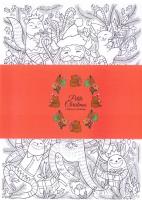 Karnety do kolorowania Boże Narodzenie + naklejki. Autor: Dominika Gołąb. SmakLiter.pl Okładka książki Karnety do kolorowania Boże Narodzenie + naklejki