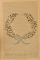 Kartka drewniana W dniu Pierwszej Komunii Świętej. Wydawca: Milin. SmakLiter.pl Opakowanie Kartka drewniana W dniu Pierwszej Komunii Świętej