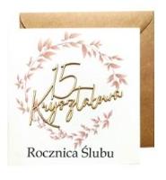 Opakowanie Kartka Rocznica Ślubu