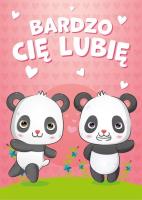 Opakowanie Kartka walentynkowa - bardzo Cię lubię (5szt)