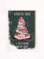 Kartka Wesołych Świąt i zaczytanego Nowego Roku. Wydawca: Absztyfikant. SmakLiter.pl Opakowanie Kartka Wesołych Świąt i zaczytanego Nowego Roku