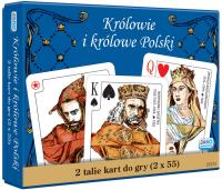 Karty do gry królowie i królowe Polski 2x55 listków. Autor: Opracowanie zbiorowe. SmakLiter.pl Okładka książki Karty do gry królowie i królowe Polski 2x55 listków