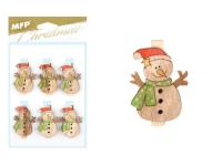 Opakowanie Klamerka drewniana BN bałwanek4cm 6szt