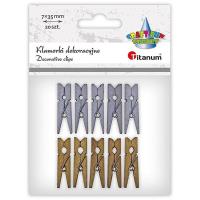 Opakowanie Klamerki drewniane 2 kolory 7x35mm 10szt mix