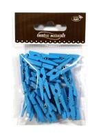 Opakowanie Klamerki drewniane jasne niebieskie 30mm 25szt