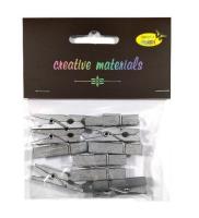 Opakowanie Klamerki drewniane srebrne 35mm 10szt