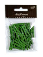 Opakowanie Klamerki drewniane zielone 30mm 25szt