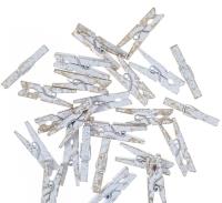 Opakowanie Klamerki mini białe złocone 3cm 24szt