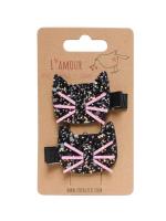 Opakowanie Klipsy z brokatowym kotkiem