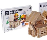 Opakowanie Klocki drewniane Dom z garażem 75el