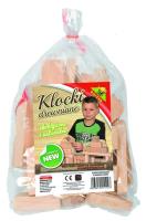 Klocki drewniane w worku dużym. Wydawca: Baczek. SmakLiter.pl Opakowanie Klocki drewniane w worku dużym