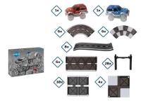 Klocki magnetyczne Tor 70el czarny + 2 auta. Wydawca: Coblo. SmakLiter.pl Opakowanie Klocki magnetyczne Tor 70el czarny + 2 auta