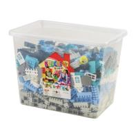 Klocki w giga pojemniku pastelowe. Wydawca: Bączek. SmakLiter.pl Opakowanie Klocki w giga pojemniku pastelowe