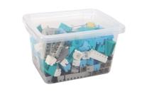 Klocki w pojemniku pastelowe 200el. Wydawca: Baczek. SmakLiter.pl Opakowanie Klocki w pojemniku pastelowe 200el