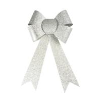 Opakowanie Kokarda brokatowa duża srebrna