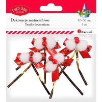 Opakowanie Kokarda czerwona z napisem Merry Christmas 4szt