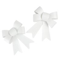 Opakowanie Kokardy brokatowe białe 2szt