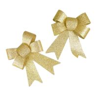 Opakowanie Kokardy brokatowe złote 2szt