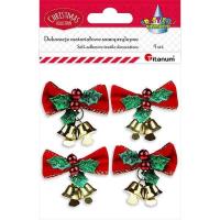 Opakowanie Kokardy welurowe 3D samoprzylepne 4szt