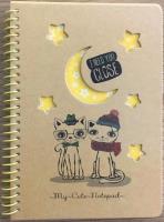 Opakowanie Kołonotatnik B6/80K kratka kraft Koty nocą