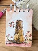 Opakowanie Kołonotes A7 SSN38 Golden retriever z kwiatami