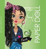 Opakowanie Kolorowanka 140x140 Lalka do wycinania Emeli ziel.