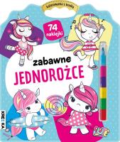 Kolorowanka z kredką, Zabawne jednorożce. Autor: Opracowanie zbiorowe. SmakLiter.pl Okładka książki Kolorowanka z kredką, Zabawne jednorożce