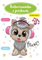 Kolorowanka z pieskami. Autor: Matusiak Monika. SmakLiter.pl Okładka książki Kolorowanka z pieskami