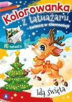 Kolorowanka z tatuażami Idą święta. Autor:   Praca zbiorowa. SmakLiter.pl Okładka książki Kolorowanka z tatuażami Idą święta