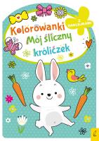 Kolorowanka z wykrojnikiem. Mój śliczny króliczek. Autor: Opracowanie zbiorowe. SmakLiter.pl Okładka książki Kolorowanka z wykrojnikiem. Mój śliczny króliczek