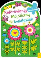 Kolorowanka z wykrojnikiem. Mój śliczny kwiatuszek. Autor: Opracowanie zbiorowe. SmakLiter.pl Okładka książki Kolorowanka z wykrojnikiem. Mój śliczny kwiatuszek