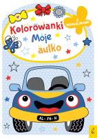 Kolorowanka z wykrojnikiem. Moje autko. Autor: Opracowanie zbiorowe. SmakLiter.pl Okładka książki Kolorowanka z wykrojnikiem. Moje autko
