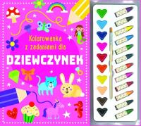 Kolorowanka z zadaniami dla dziewczynek. Autor:   Praca zbiorowa. SmakLiter.pl Okładka książki Kolorowanka z zadaniami dla dziewczynek