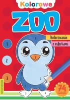 Kolorowe Zoo Kolorowanie z cyferkami. Autor: Opracowanie zbiorowe. SmakLiter.pl Okładka książki Kolorowe Zoo Kolorowanie z cyferkami