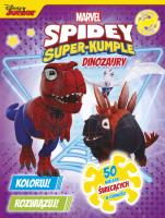 Koloruj! Rozwiązuj! 50 naklejek świecących w ciemności. Dinozaury. Marvel Spidey i Super-kumple. Autor:   Praca zbiorowa. SmakLiter.pl Okładka książki Koloruj! Rozwiązuj! 50 naklejek świecących w ciemności. Dinozaury. Marvel Spidey i Super-kumple